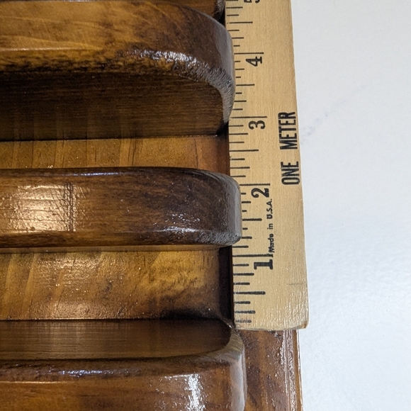 HeartCutout With Bow Accent Wooden Thimble/Washcloth Holder Shelf Display - Picture 5 of 9